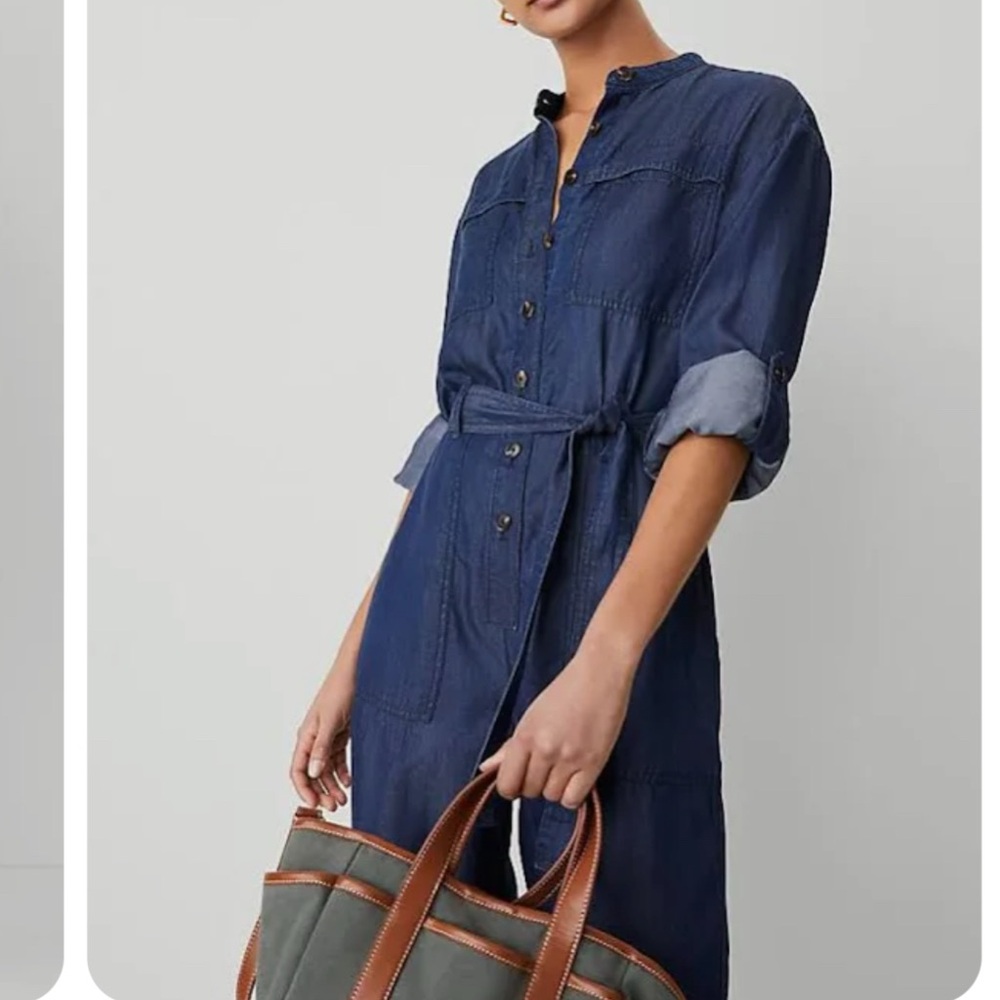 Ann Taylor Blue Jumpsuit with Wrap Top and Wide Legs-brand new with tags !💕 - Picture 3 of 12